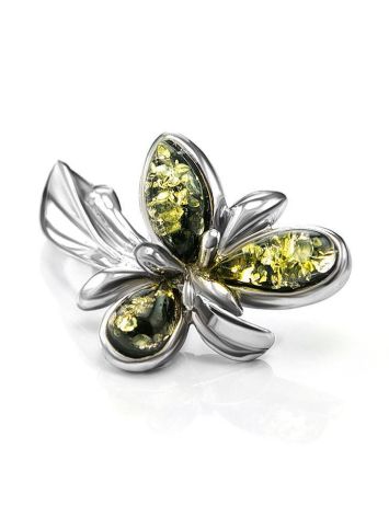 Refined Green Amber Pendant In Sterling Silver The Verbena, image 