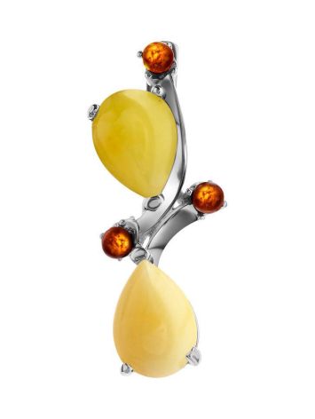 Multicolor Amber Pendant In Sterling Silver The Symphony, image 