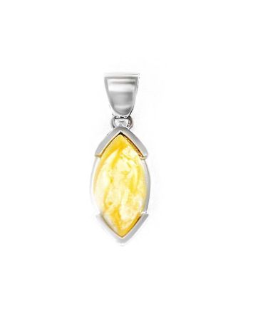 Amber Pendant In Sterling Silver The Petal, image 