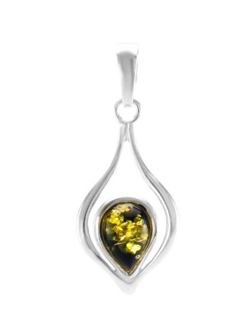 Green Amber Pendant In Sterling Silver The Fiori, image 
