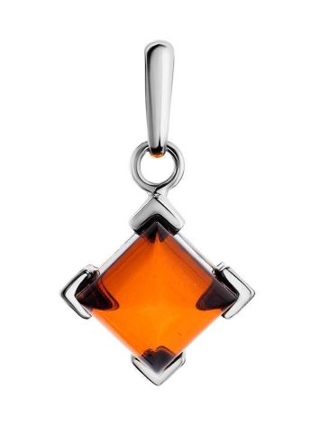 Geometric Amber Pendant In Sterling Silver The Artemis, image 
