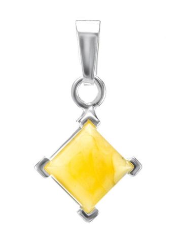 Square Amber Pendant In Sterling Silver The Ovation, image 