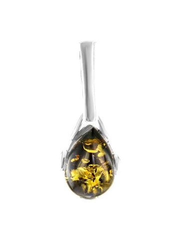 Green Amber Pendant In Sterling Silver The Twinkle, image 