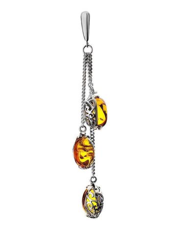 Dangle Amber Pendant In Sterling Silver The Casablanca, image 