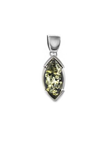 Cute Amber Pendant In Sterling Silver The Petal, image 