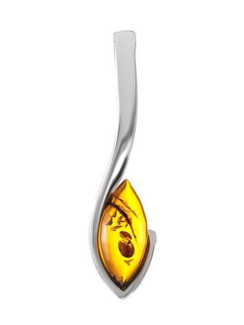 Delicate Cognac Amber Pendant In Sterling Silver The Adagio, image 