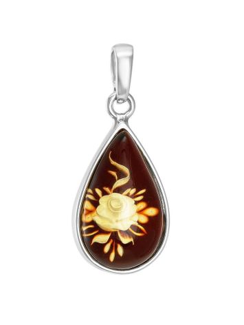 Cherry Amber Pendant In Sterling Silver The Nymph, image 