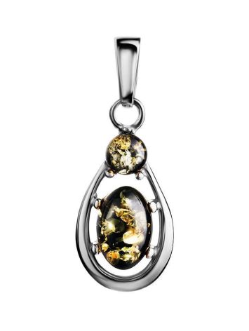 Green Amber Pendant In Sterling Silver The Prussia, image 