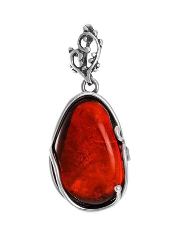 Cherry Amber Pendant In Sterling Silver The Toscana, image 