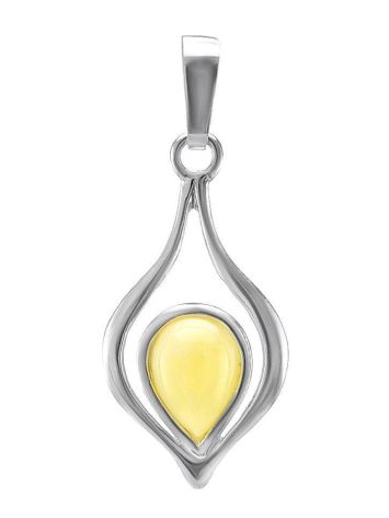 Honey Amber Pendant In Sterling Silver The Fiori, image 