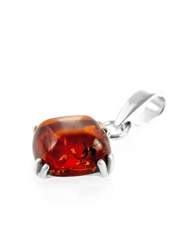 Square Amber Pendant In Sterling Silver The Byzantium, image 