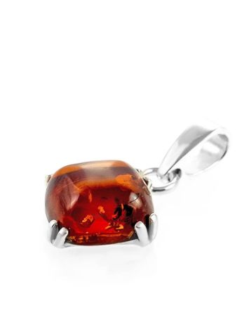 Square Amber Pendant In Sterling Silver The Byzantium, image 