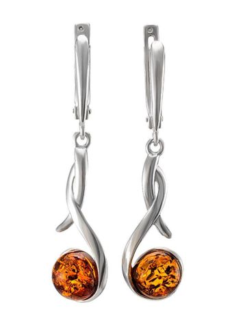 Chic Cognac Amber Earrings In Sterling Silver The Phoenix, image 