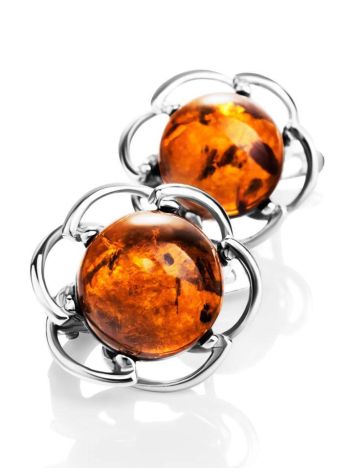 Floral Amber Earrings In Sterling Silver The Daisy, image 