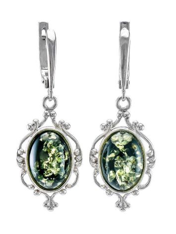 Drop Amber Earrings In Sterling Silver The Carmen, image 