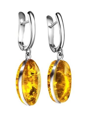 Lemon Amber Earrings In Sterling Silver The Amaranth, image 