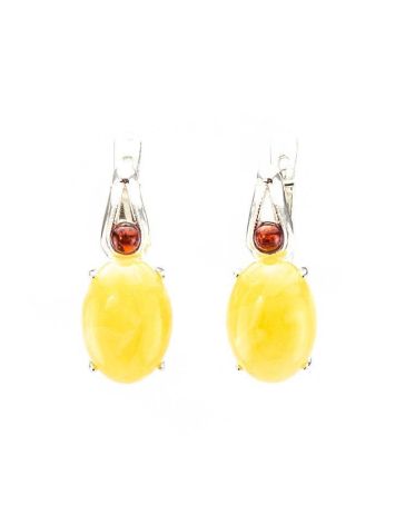 Adorable Honey Amber Earrings In Sterling Silver The Prussia, image 