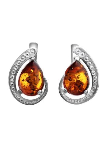 Cognac Amber Earrings In Sterling Silver The Acapulco, image 