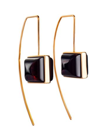 Cherry Amber Earrings In Gold The Ovation, image 
