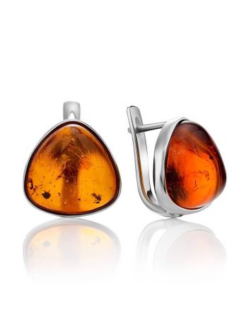 Cognac Amber Earrings In Sterling Silver The Astoria, image 