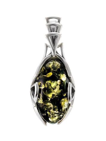 Green Amber Pendant In Sterling Silver The Rendezvous, image 