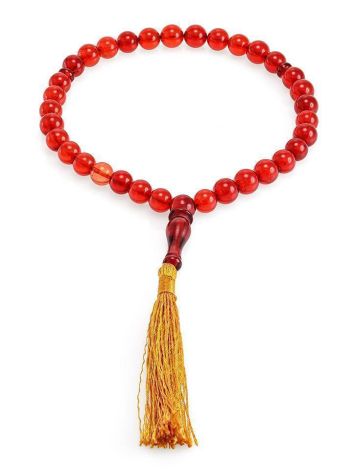 Islamic Ball Cut Cherry Amber Prayer Beads, image 