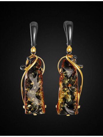 Handcrafted Amber Earrings In Gold-Plated Silver The Rialto, image , picture 3