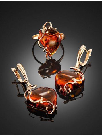 Handcrafted Amber Earrings In Gold The Rialto, image , picture 3