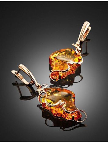 Handcrafted Amber Earrings In Gold The Rialto, image , picture 2