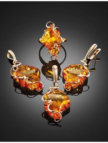 Handcrafted Amber Earrings In Gold The Rialto, image , picture 4