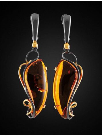Handmade Amber Earrings In Gold-Plated Silver The Rialto, image , picture 3