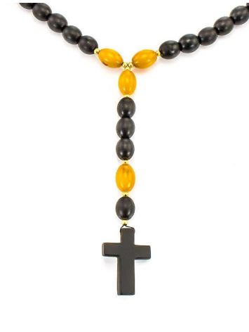 50 Olive Cut Amber Rosary The Cuba, image , picture 4