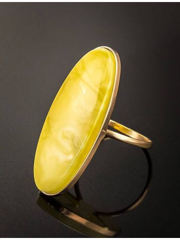 Oval Amber Ring In Gold, Ring Size: 6.5 / 17, image , picture 2