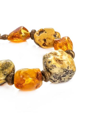 Raw Amber Bracelet With Brass Beads The Indonesia, image , picture 4