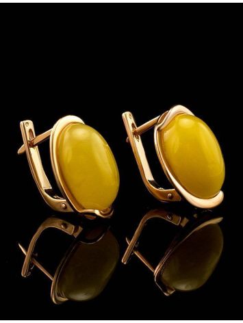 Honey Amber Earrings In Gold The Strauss, image , picture 2