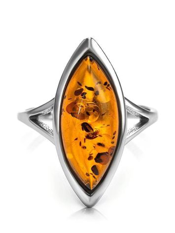 Sterling Silver Ring With Cognac Amber The Amaranth, Ring Size: 5.5 / 16, image , picture 3