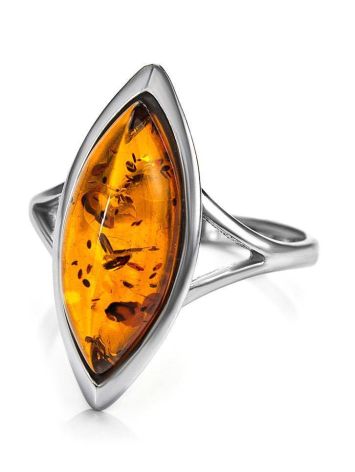 Sterling Silver Ring With Cognac Amber The Amaranth, Ring Size: 5.5 / 16, image , picture 4