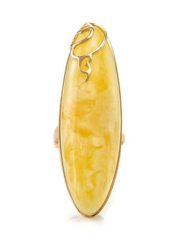 Bold Amber Ring In Gold, Ring Size: Adjustable, image , picture 3