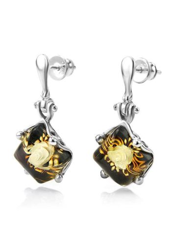 Lemon Amber Drop Earrings In Sterling Silver The Nymph, image , picture 2