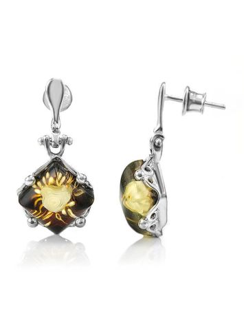 Lemon Amber Drop Earrings In Sterling Silver The Nymph, image , picture 3