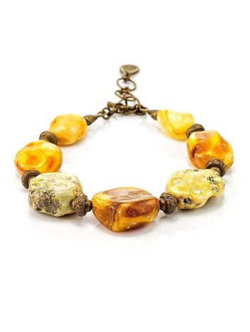 Multicolor Amber Bracelet With Brass Beads The Indonesia, image , picture 3