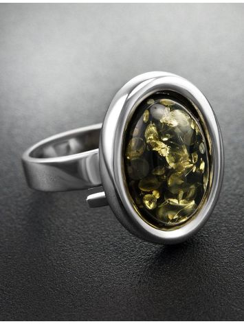 Adjustable Amber Ring In Sterling Silver The Goji, Ring Size: Adjustable, image , picture 2