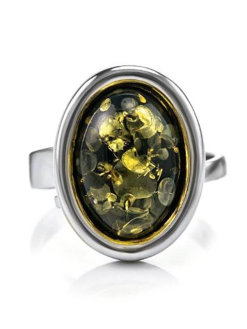 Adjustable Amber Ring In Sterling Silver The Goji, Ring Size: Adjustable, image , picture 3