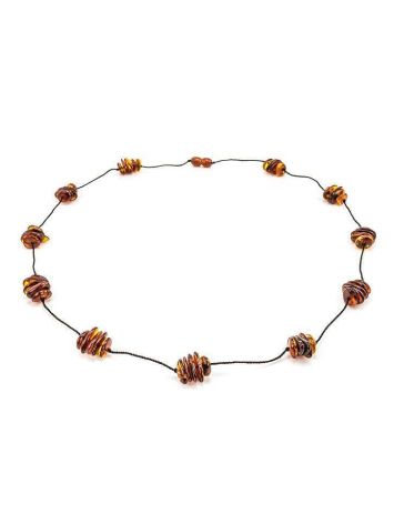 Cognac Amber Beaded Necklace, image , picture 3