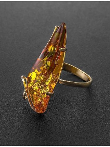 Handmade Golden Ring With Lemon Amber The Rialto, Ring Size: Adjustable, image , picture 2