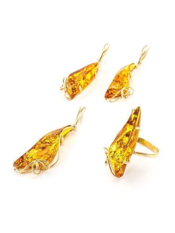 Handmade Golden Ring With Lemon Amber The Rialto, Ring Size: Adjustable, image , picture 4