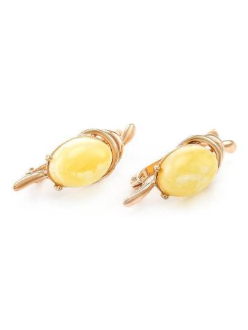 Luminous Amber Earrings In Gold The Sigma, image , picture 3