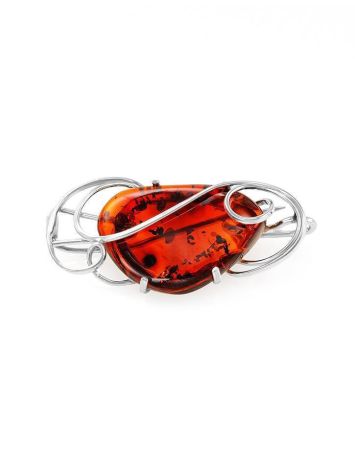 Sterling Silver Brooch With Handcrafted Amber Stone The Rialto, image , picture 4