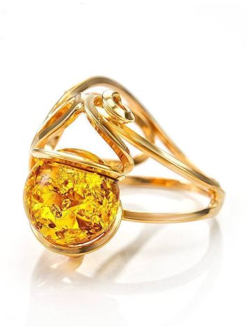 Adjustable Gold-Plated Ring With Lemon Amber The Flamenco, Ring Size: Adjustable, image , picture 5