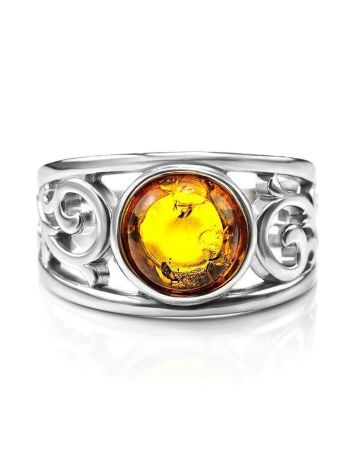 Cognac Amber Ring In Sterling Silver The Scheherazade, Ring Size: 11 / 20.5, image , picture 3